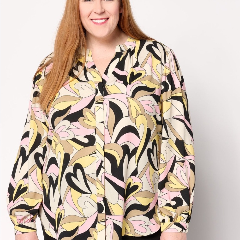 Belle by Kim Gravel Print Women's Top, size XL